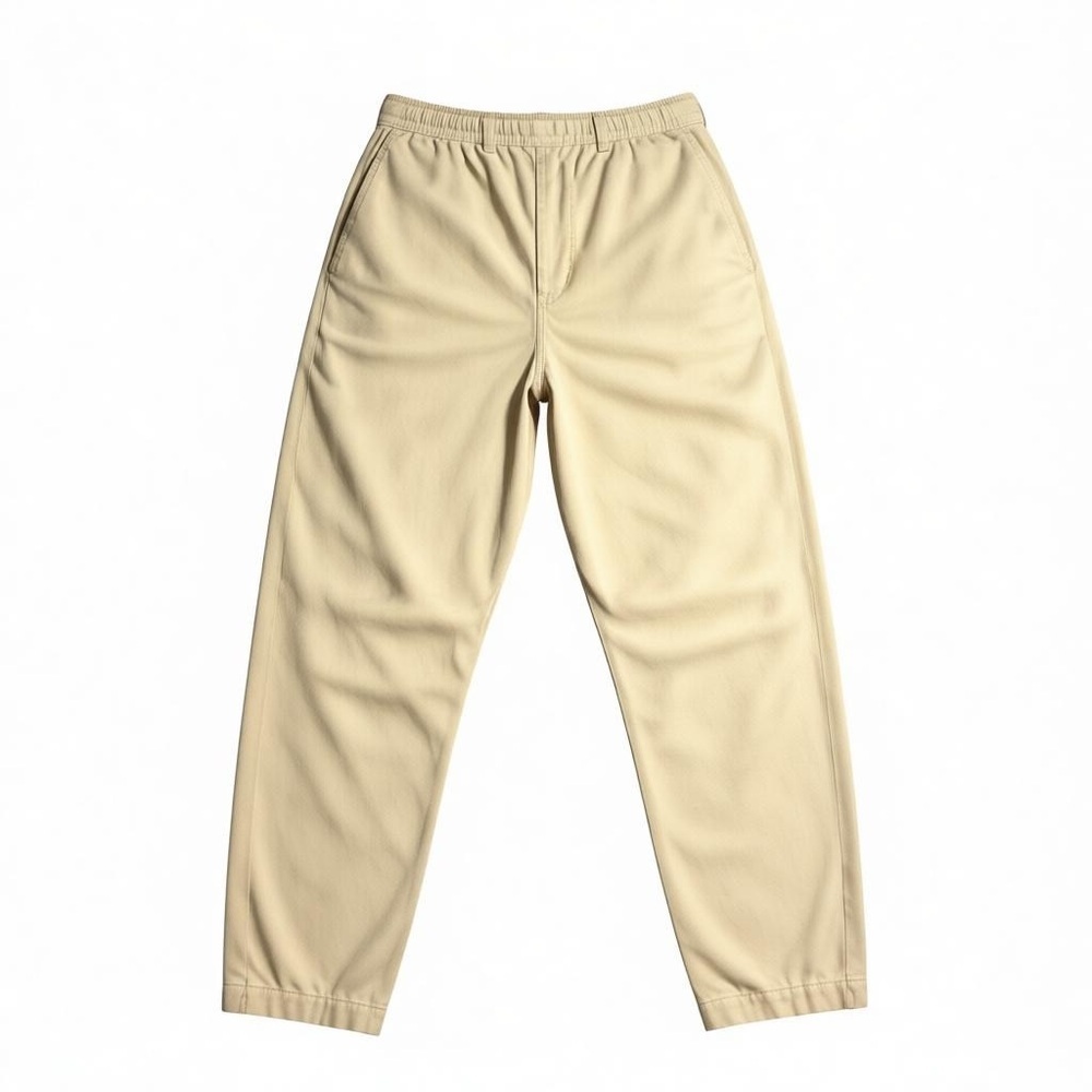 Minimalist Relaxed Pants Beige High Rise Utility Capsule Buttery Soft Size 6 - Picture 3 of 4